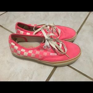 Worn Bright Pink Vans